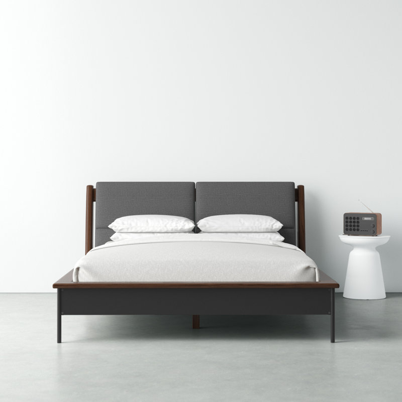 Raines Upholstered Bed, Queen, Gray