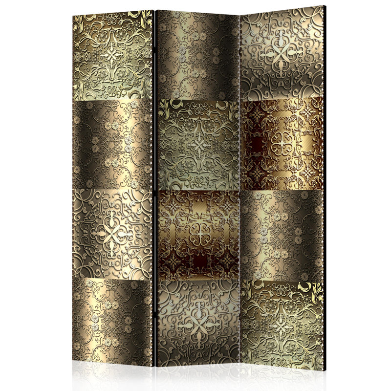 Gissell 135cm W x 172cm H 3 - Panel Solid Wood Folding Room Divider