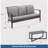 2-Piece Wicker Patio Conversation Set With Gray Cushions & Coffee Table-1300584433