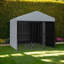 Chenil en métal avec porte 78 po x l 78,7 po x H 76,4 po-117091260