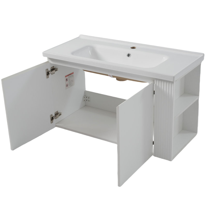 Meuble-lavabo moderne 36 "avec tablettes ouvertes