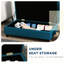 Lit pour chien surélevé pour chiens, bleu foncé avec compartiment caché, coussin, convient aux lits de chien de petite et moyenne race, bleu 3 po, rangement, assemblage facile, fonctionnel