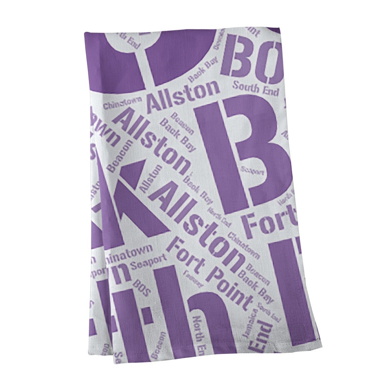 Cotton Tea Towel Kitchen Towel, Purple, Boston