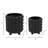 Stoneware and Ceramic Planters Set of 2 with Raised Bubble Texture and Tripod Base Design for Modern Decorative Display-550279256