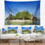 Paradise de polyester en mer de mer seychelles tapisserie avec accessoires suspendus inclus-28500573