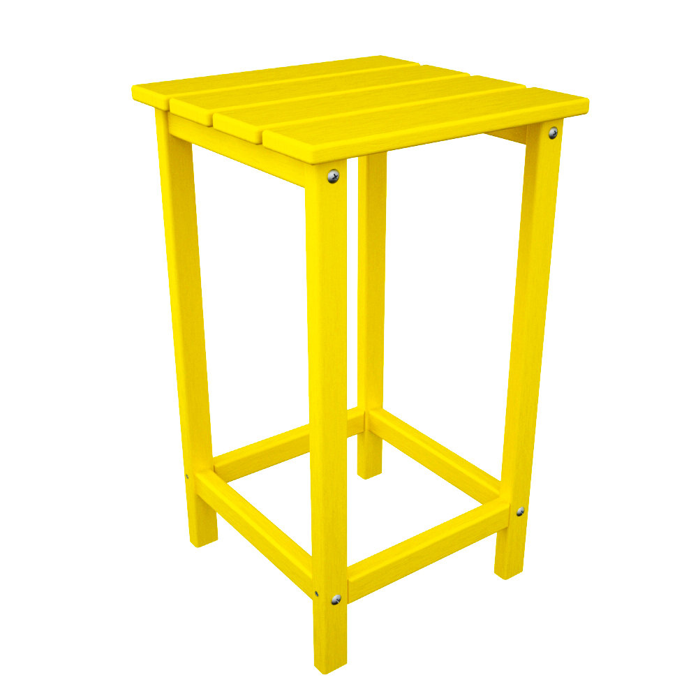 POLYWOOD® Long Island 15" Patio Side Table, Lemon