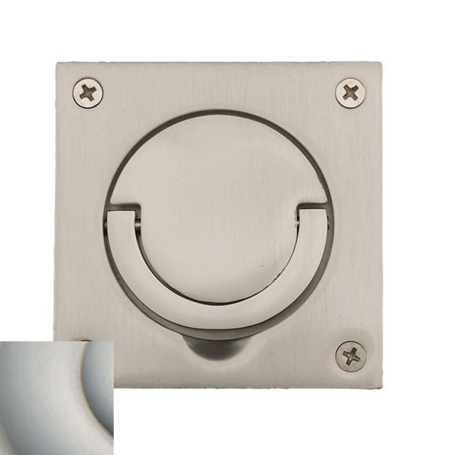Spindle Solid Ring Pull Plate, 8.3" H x 5.4" W x 5.2" D, Lifetime Satin Nickel