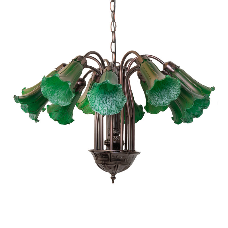Lustre sphérique unique à 12 lumières Schreffler, Vert