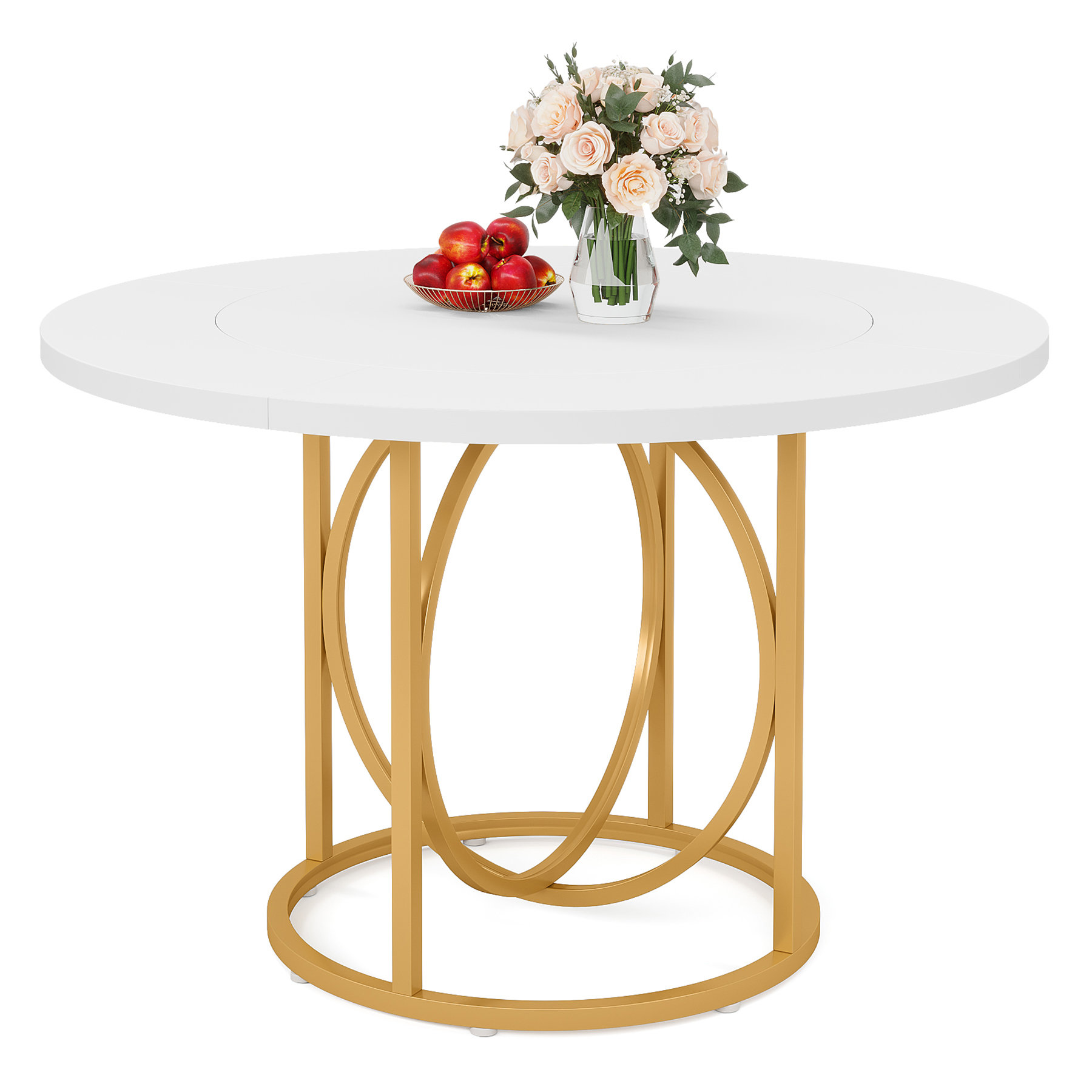 Mercer41 Maddysen Round Dining Table for 46, 47 Inch Modern Kitchen