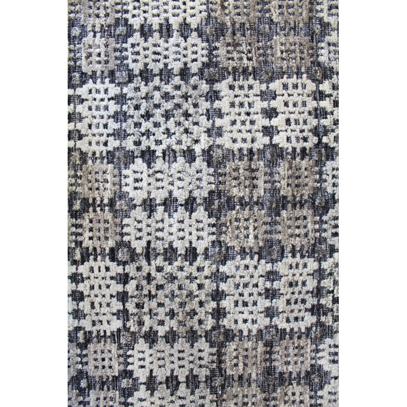 Hashtag Geometric Area Rug in Gray, Rectangle 9'1" x 11'11"