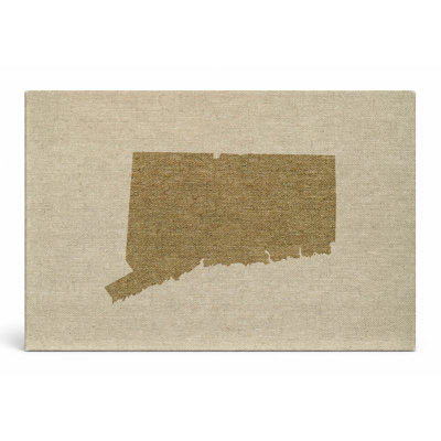 Connecticut State Silhouette - Paysage, art mural sur toile
