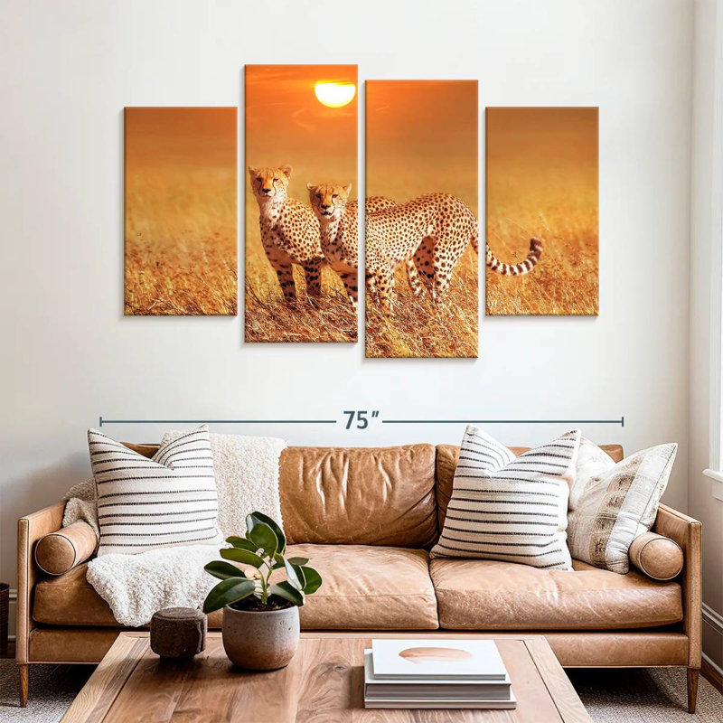 Brampt Cheetahs At Sundown, 42'' H x 68'' W