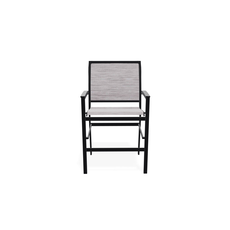 Chaise de café empilable en aluminium Bazza, Noir, Fossile