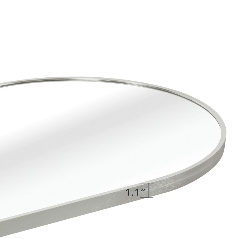 Miroir ou miroir de salle de bain argenté 63 x 20 po