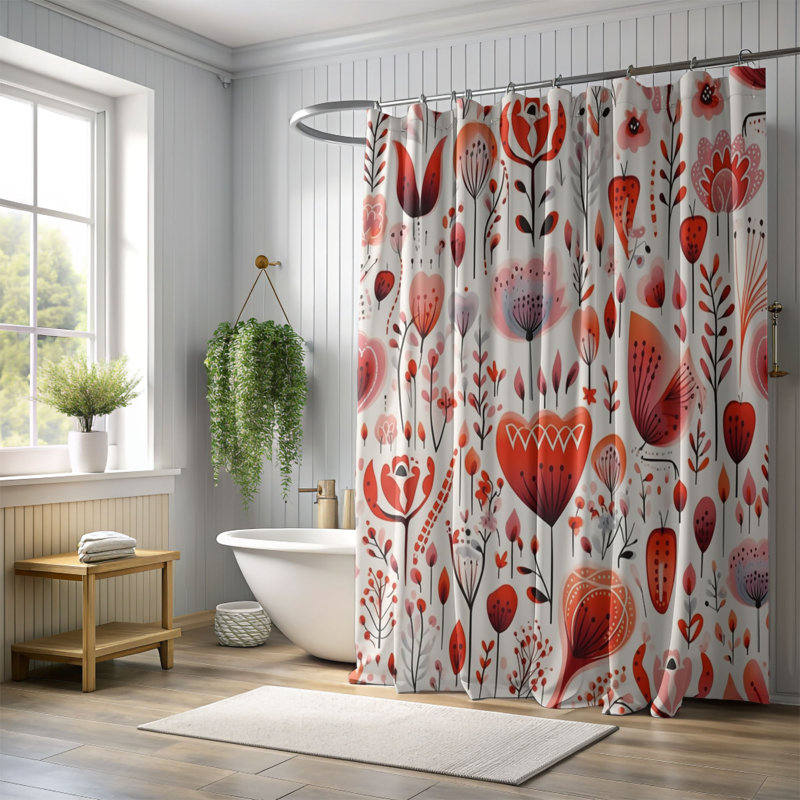 Rideau de douche 1 pièce Passion Spin, H 74 po x l 71 po