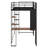 Metal Loft Bed with 2 Shelves and one Desk-144694758-144694747