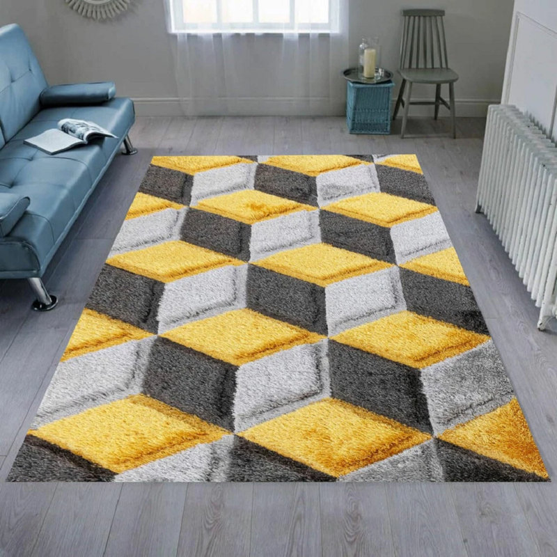 Rectangle Geometric Indoor / Outdoor Washable Area Rug, Rectangle 200 x 290 cm