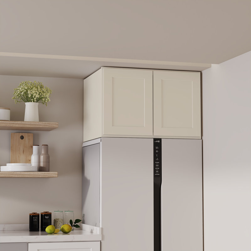 Meuble mural standard HOMEIBRO Cozy Design, 30 po L x 24 po P x 18 po H, en contreplaqué, style Shaker, blanc antique, Crème