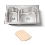 Staccato 33" L x 22" W Drop-In Kitchen Sink