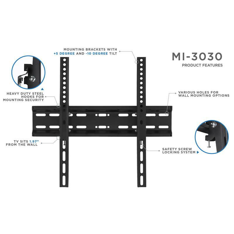 Le téléviseur mural inclinable Mount-It s'adapte aux téléviseurs à écran plat de 30 à 55 po | 77 lb Capacité de charge