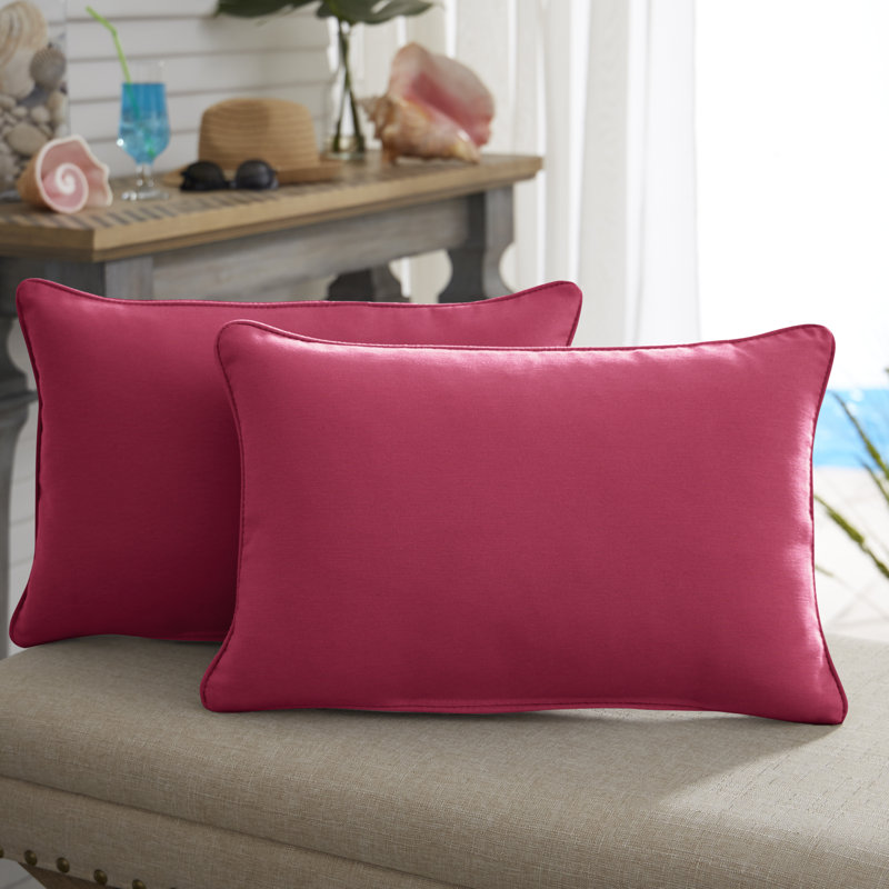 CC Sunbrella® Outdoor Reversible Throw Pillow, 16" x 26", Pink
