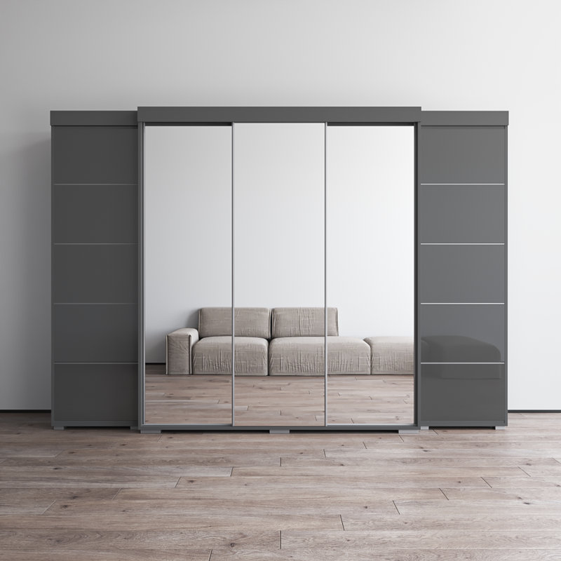 Armoire 117,3 "avec 3 miroirs Aria, gris
