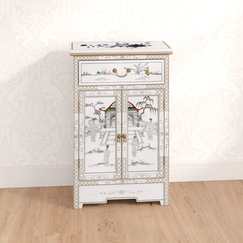 Nizar Hand Painted Mother Of Pearl Cabinet
