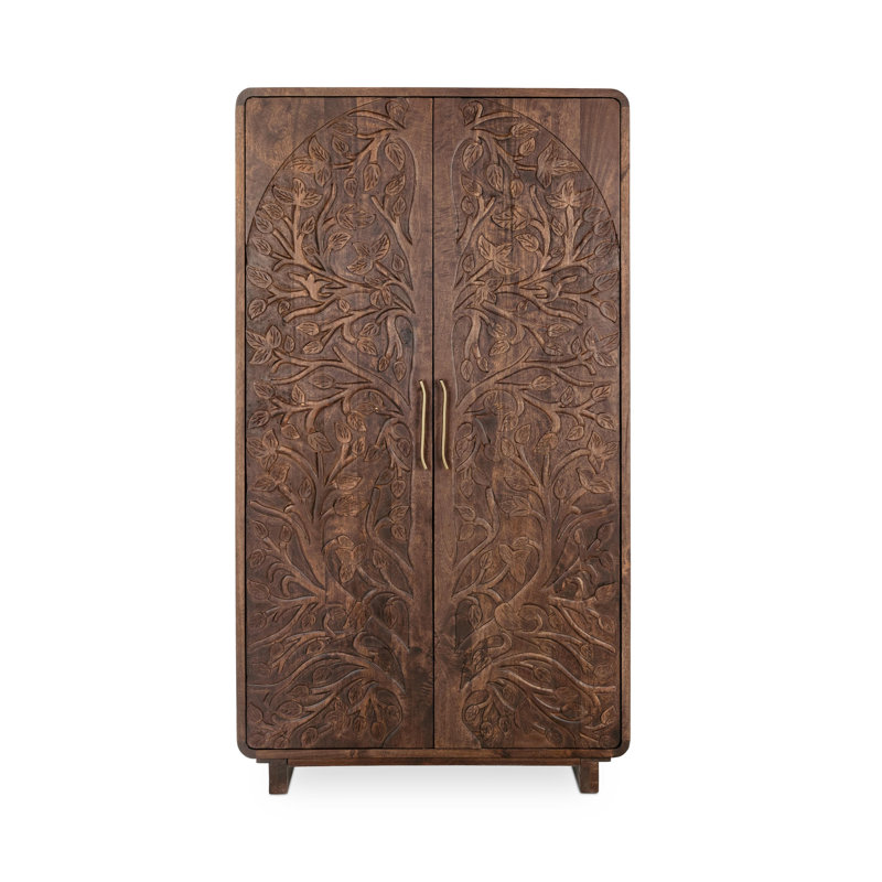 Albero Solid Wood Accent Cabinet, Kona Brown