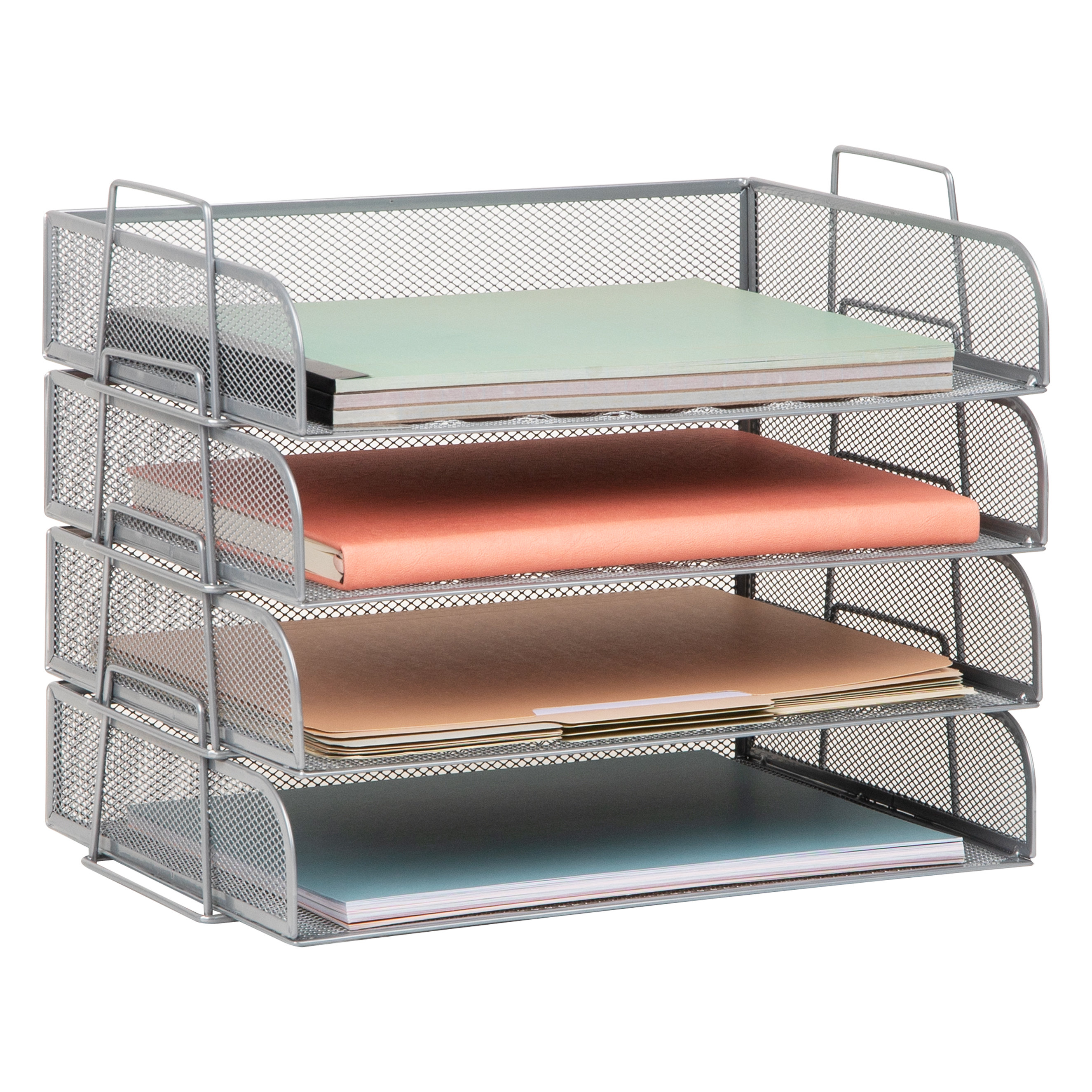 Desktop Paper Inbox Inbox Zero Stackable Paper Tray, Desktop Organizer, File Storage, Metal ...
