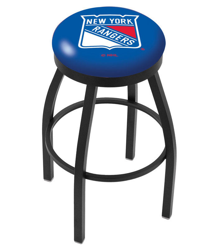 Tabouret de bar pivotant de 30 po NCAA, Ride noire, New York Rangers