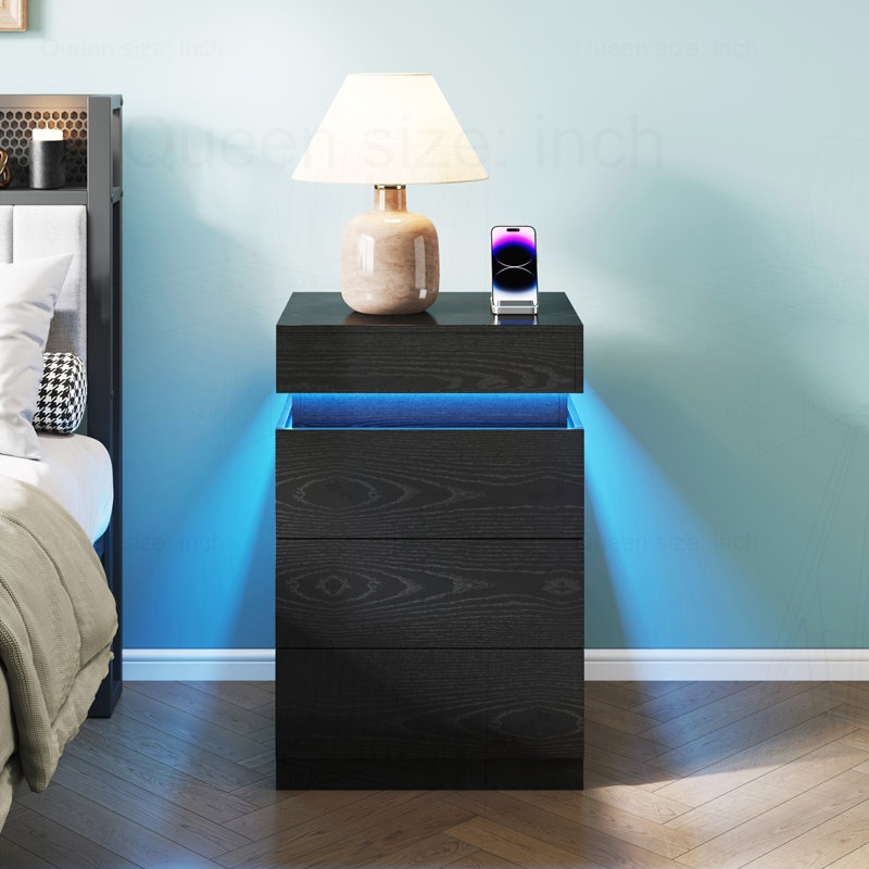 Table de chevet Modern Farmhouse, Noir