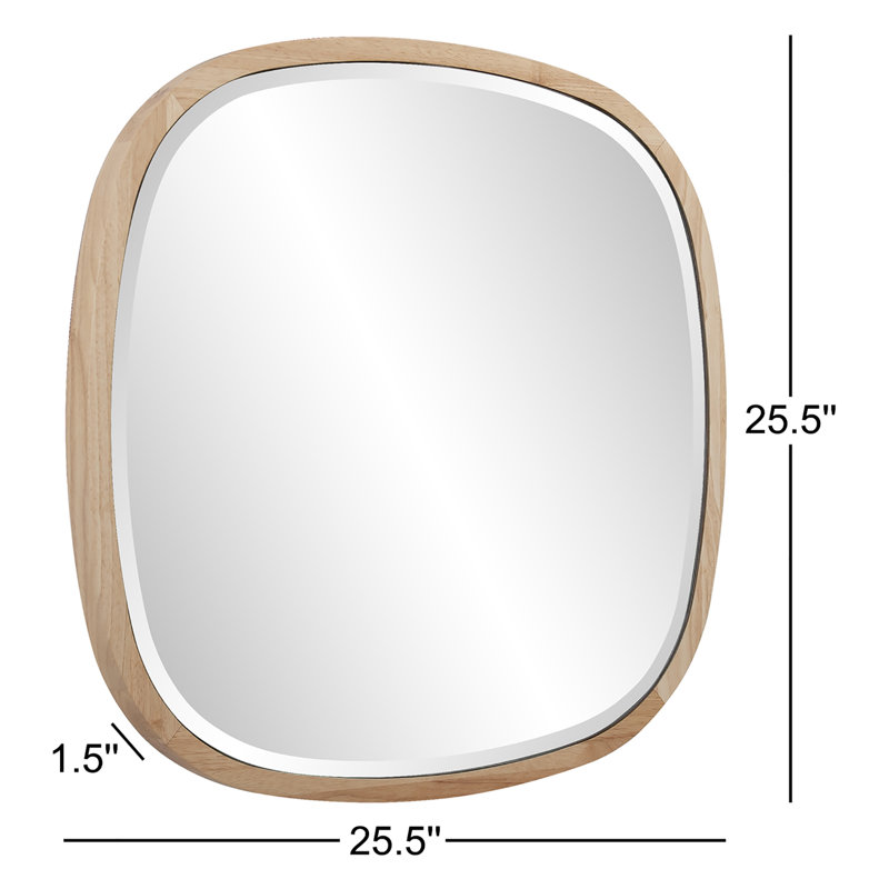 Cartwell Natural Oak Framed Accent Wall Mirror, 25.5" x 25.5"
