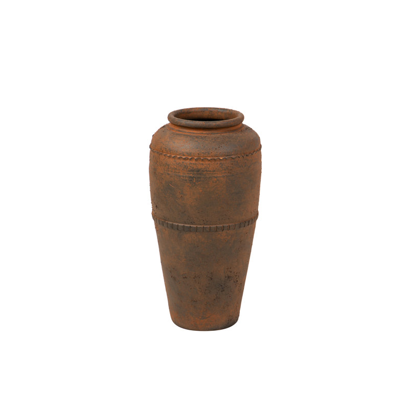 CERAMIC VASE 27X27 CM, Brown, Overall Height- 50cm