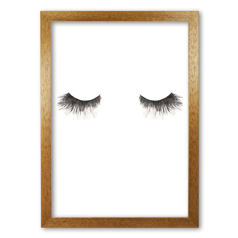 Eyelashes - Painting, 42 cm H x 30 cm W x 5 cm D, Honey Oak Frame