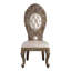 Chaise d'appoint avec sculptures complexes et pieds Queen Anne, ensemble de 2, brun