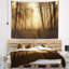 Toile de polyester route en forêt avec brouillard d’automne avec accessoires de montage inclus-866021022