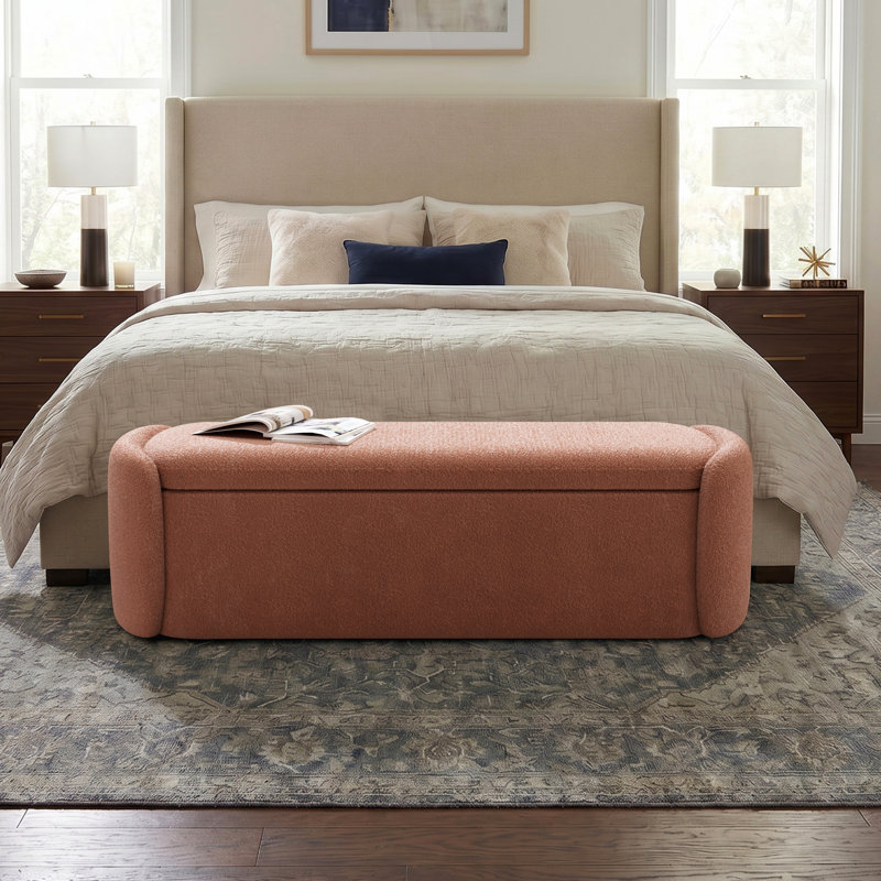 Banc de rangement rembourré 51,4 po Teddy Teddy, Rouille