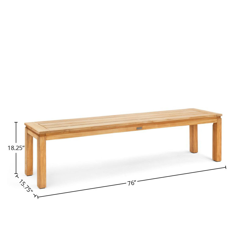Winston All-Natural Teak Outdoor Dining Bench