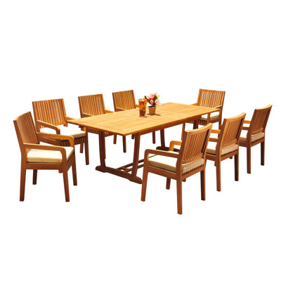 Mas Outdoor 9 - Piece Teak Dining Set