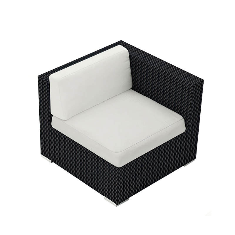Chaise de patio avec coussin Suffern, Toile Sunbrella® naturel, Fève de café