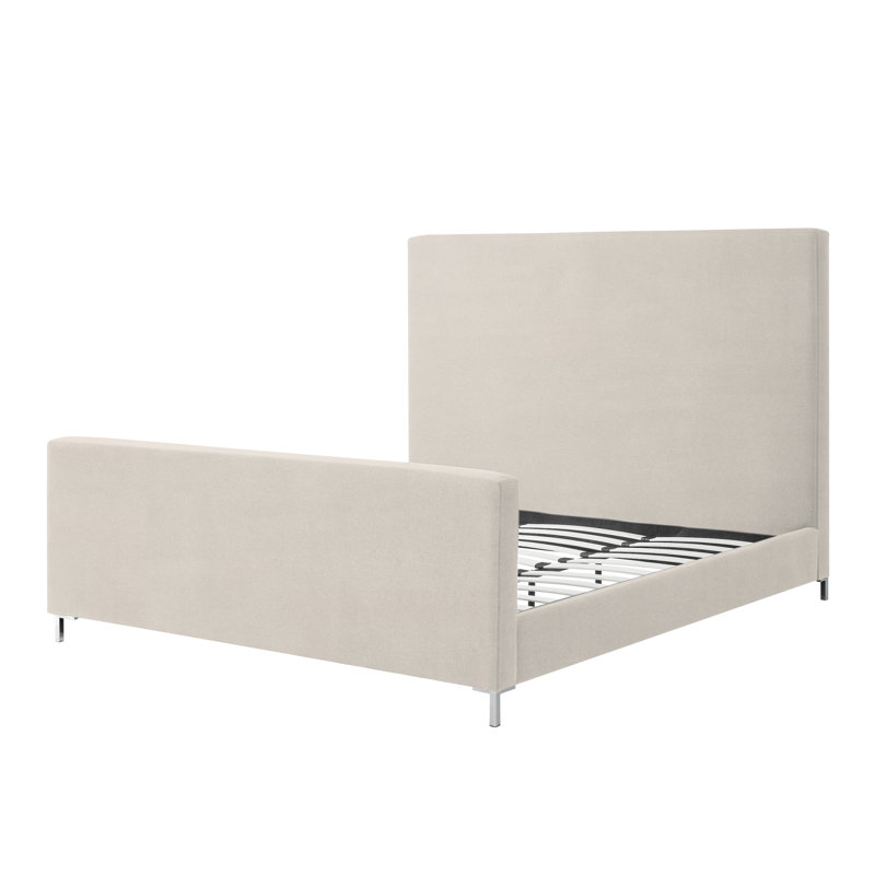 Inza Upholstered Platform Bed, King, Beige