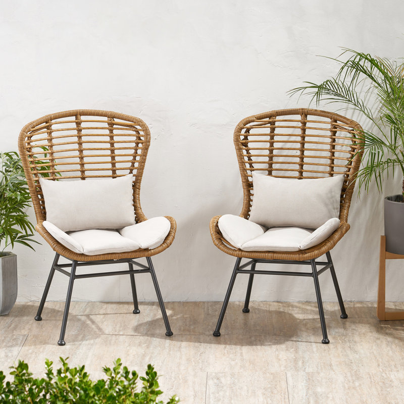 Chaise beige et brune avec structure en fer, Beige, Brun