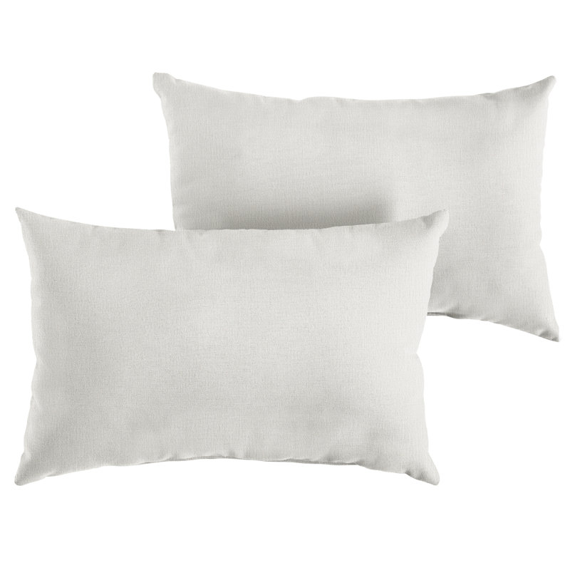 Outdoor Reversible Throw Pillow, 14" x 24", Ivory