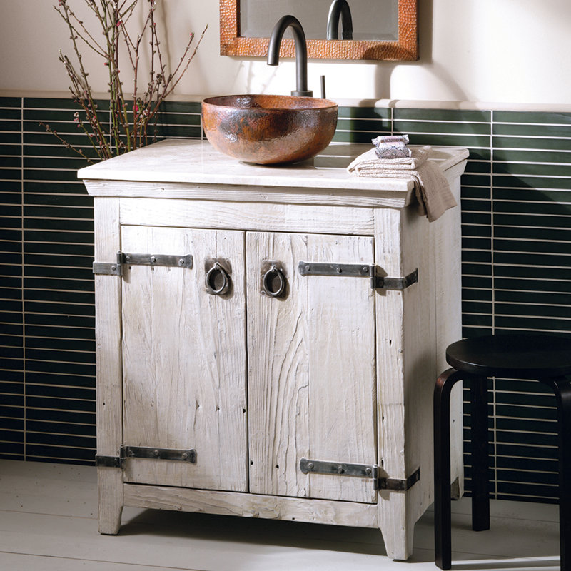 Americana 30" Single Bathroom Vanity Base Only, Whitewash