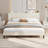 Upholstered Platform Bed Frame with USB Charging Station, Adjustable Storage Headboard, Wooden Slats Support, No Box Spring Needed-1486803290-1486803366