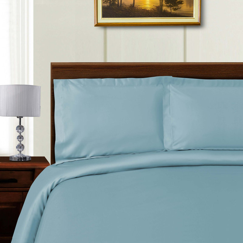 Ensemble de housse de couette Finnian Turrella, Bleu, Housse de couette simple + 2 taies décoratives