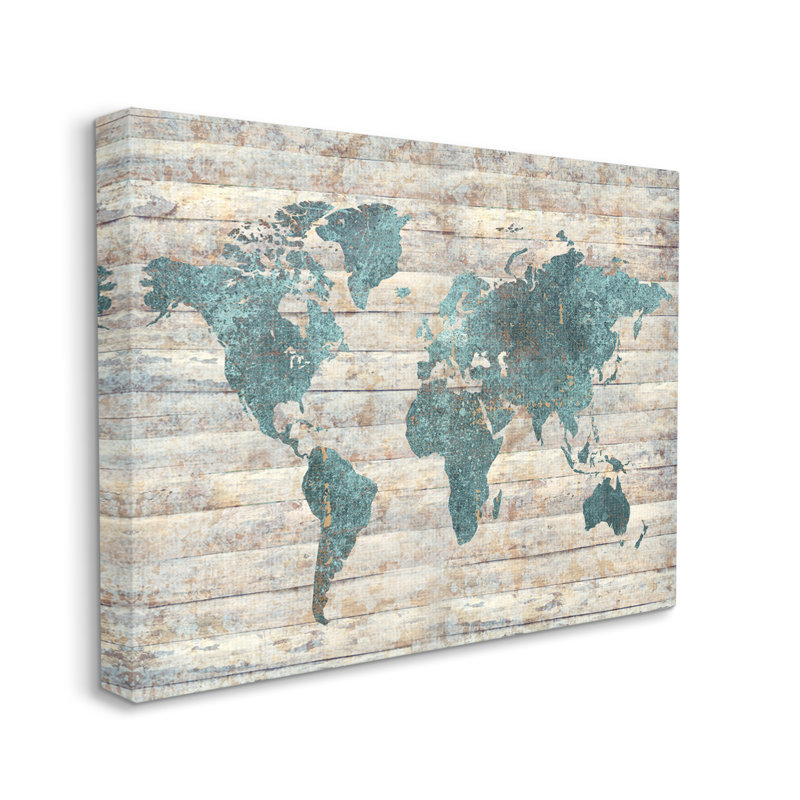 Carte intrigante à motif bleu sur motif rustique par Ziwei Li - impression, H 16 po x l 20 po, Toile tendue