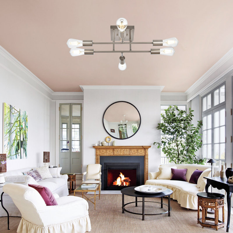 Plafonnier semi-encastré Lounsbury, Nickel brossé