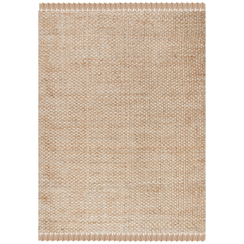 Seiber Natural Fiber Flat Weave Jute Solid Color Rug, Rectangle 5' x 8'