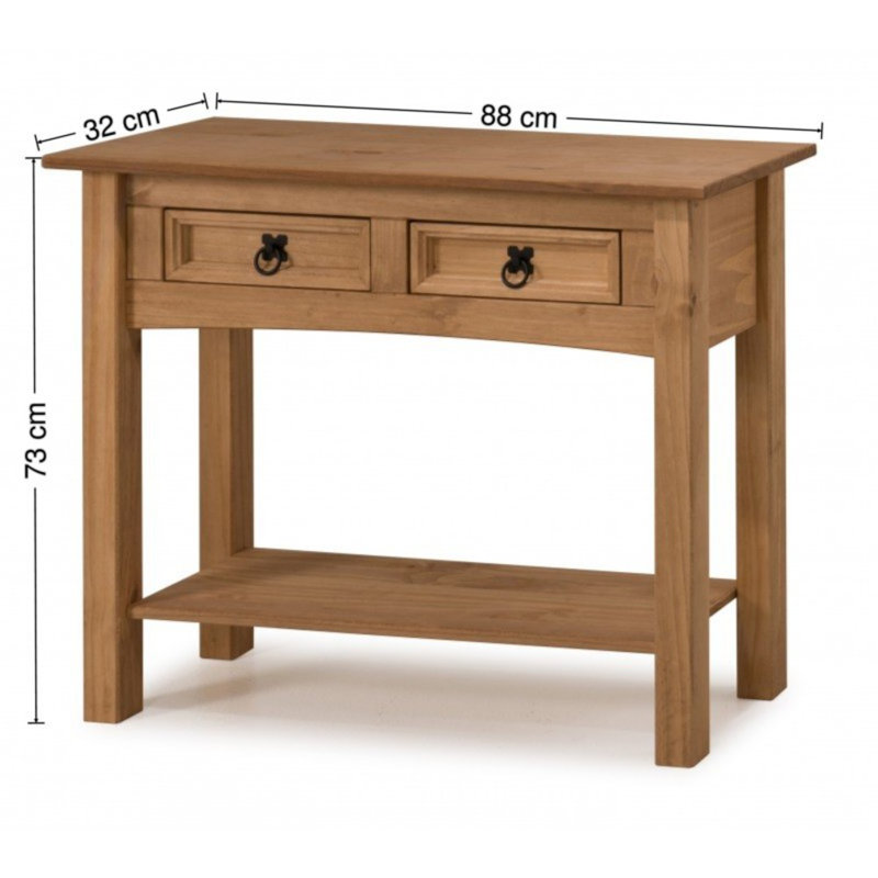 Palmea 88cm Solid Wood Console Table, Antique Wax